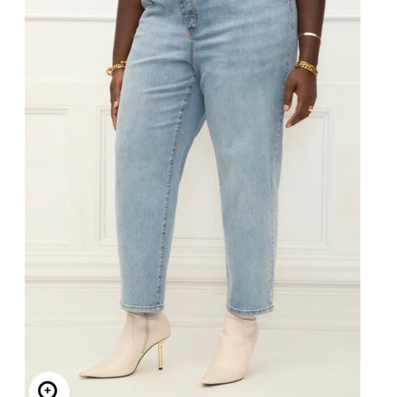 ELOQUII Elements Women's Plus Size Overlap Waist Jeans SZ 18 NWT - Picture 3 of 5